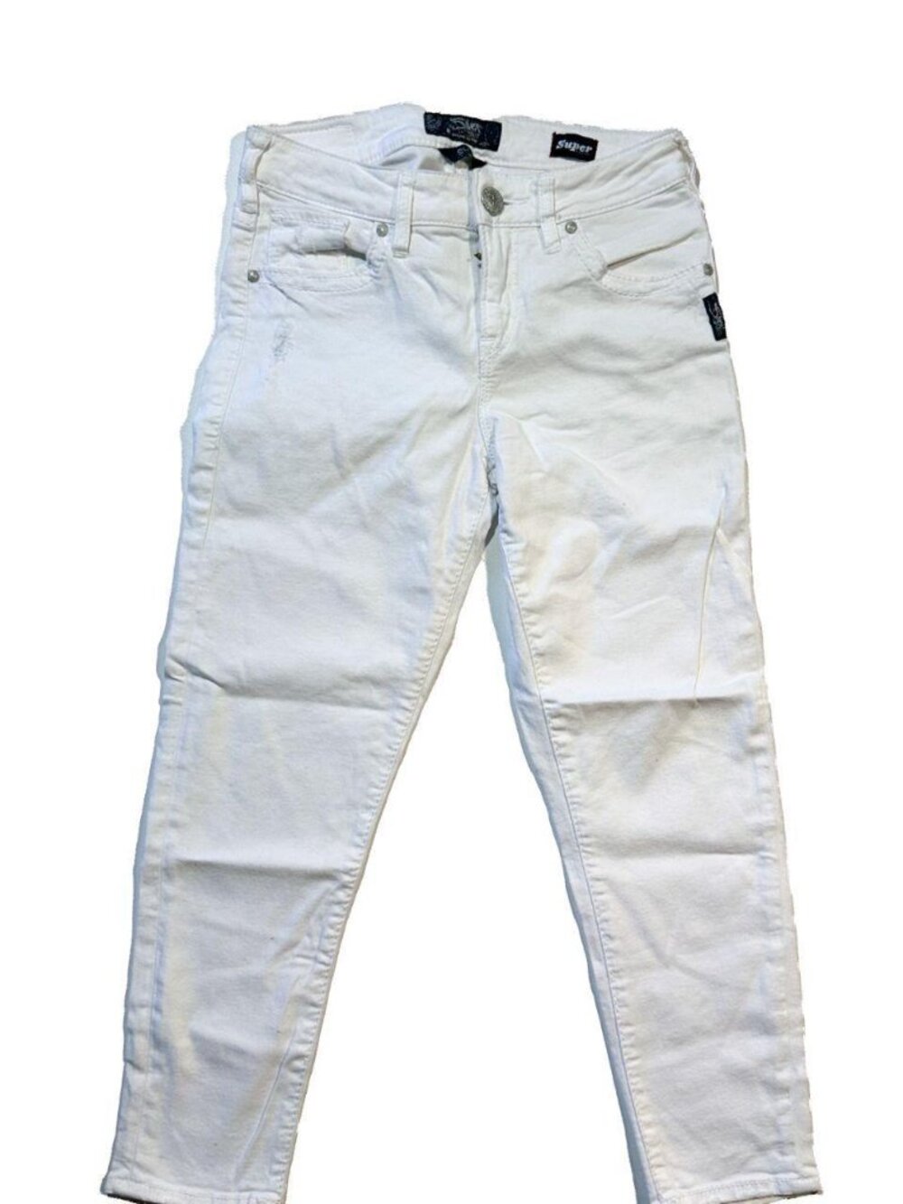 White High Rise High Capri / Cropped Jean